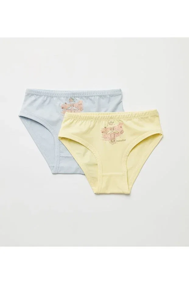 Детские трусы для девочек с принтом Swan Lycra Organic Cotton Panties Natuline, White — фото 2