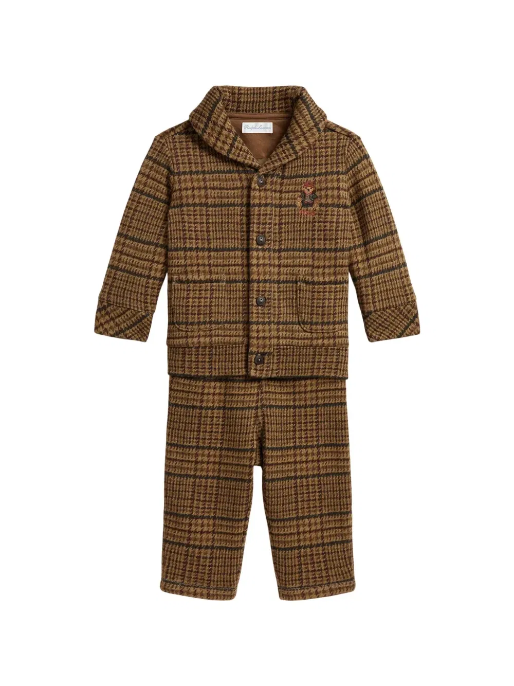 Комплект Polo Bear из топа и брюк Polo Ralph Lauren Kids, коричневый