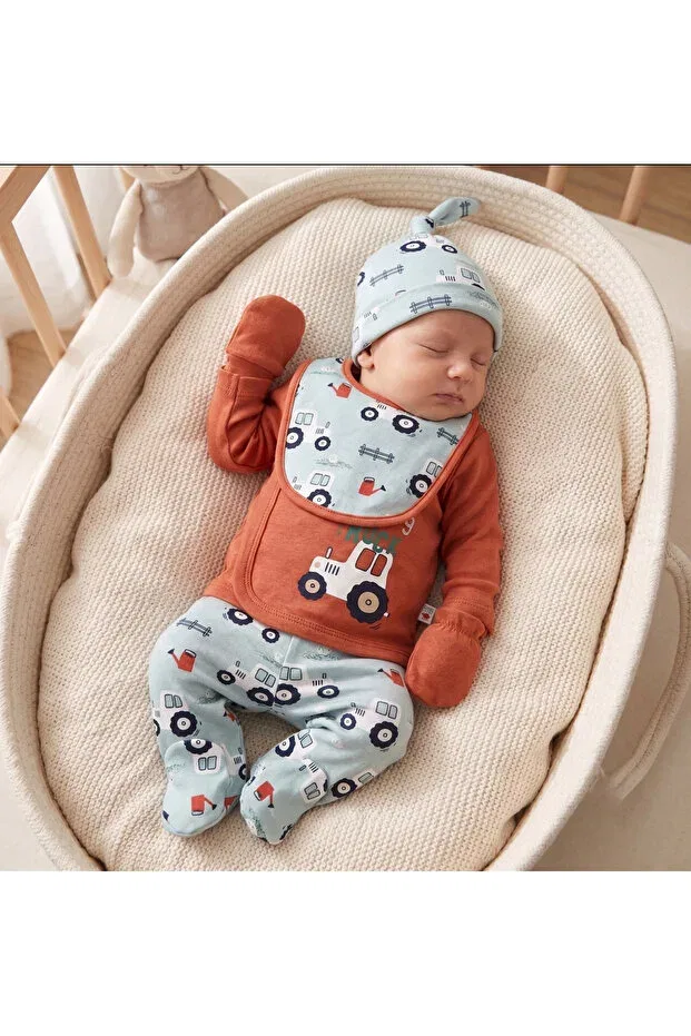 Детский комплект одежды для новорожденных хлопковый Mother Love, Tractor-Patterned — фото 2