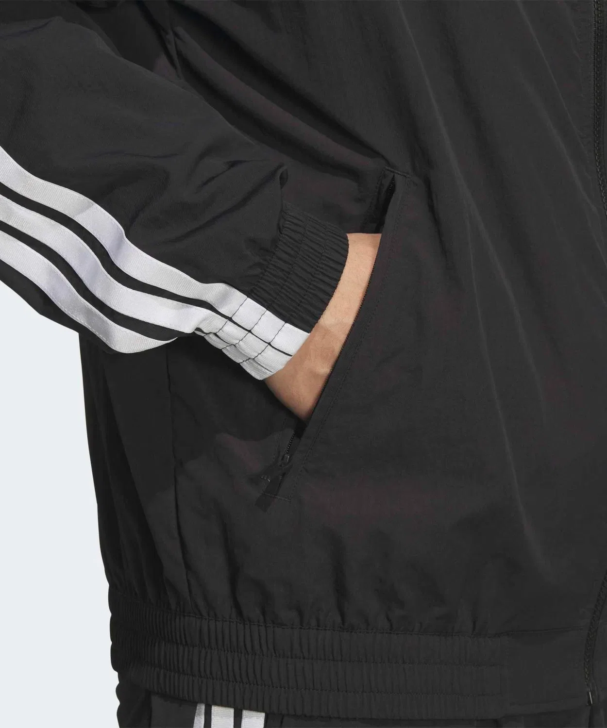 Мужская куртка-трактор с воротником-стойкой, свободного кроя Adidas, Black/White — фото 4