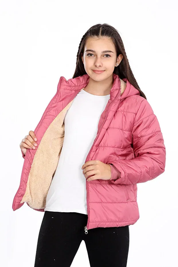 Детское пальто для девочек с капюшоном Vodens, Rose