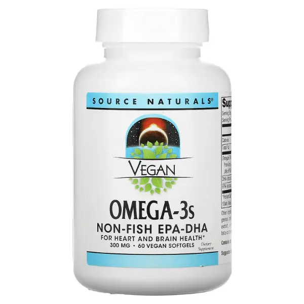 

Веганская Омега 3S, EPA-DHA, 300 мг, 60 таблеток, Source Naturals