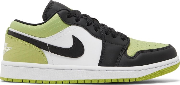 

Кроссовки Wmns Air Jordan 1 Low SE Vivid Green Snakeskin, зеленый
