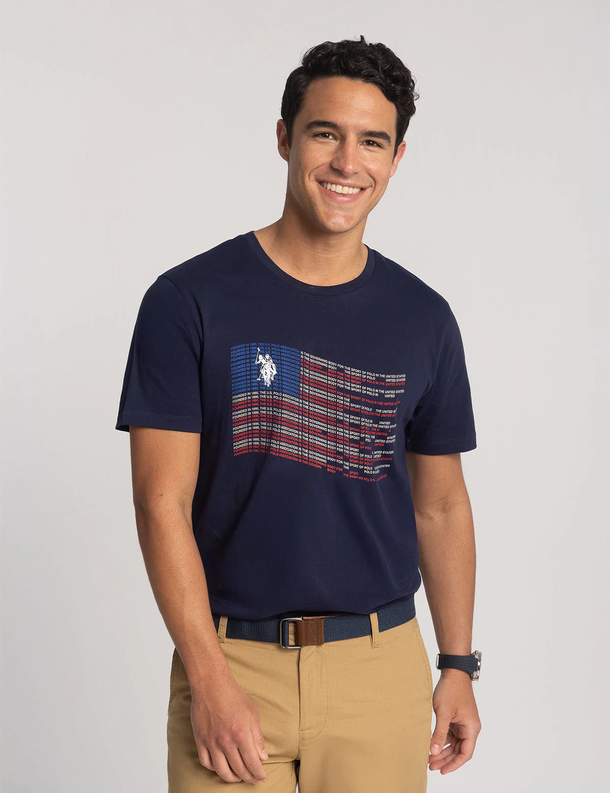 

Футболка U.S. Polo Assn Graphic Flag Print Jersey, темно-синий