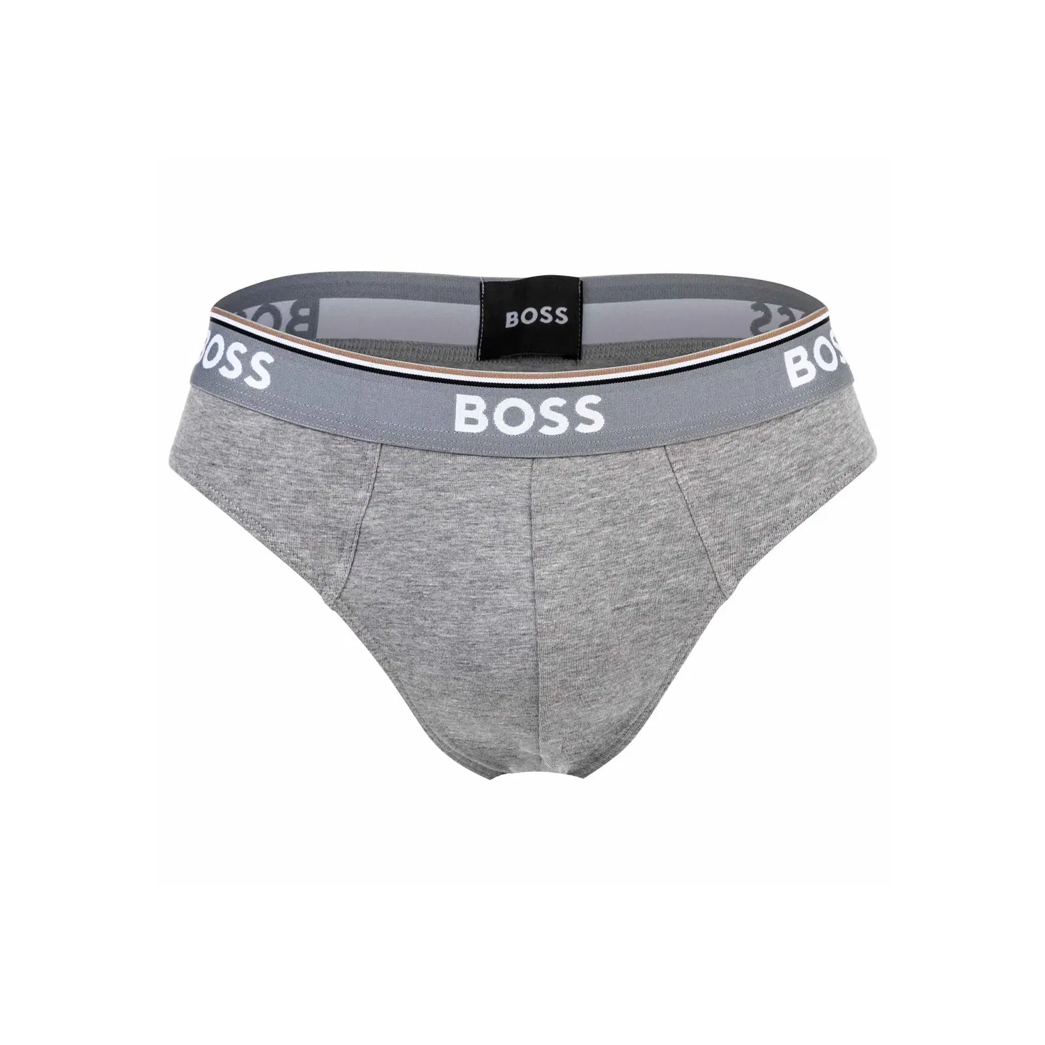 Мужские слипы из хлопка с эластаном BOSS, White/Gray/Black — фото 4