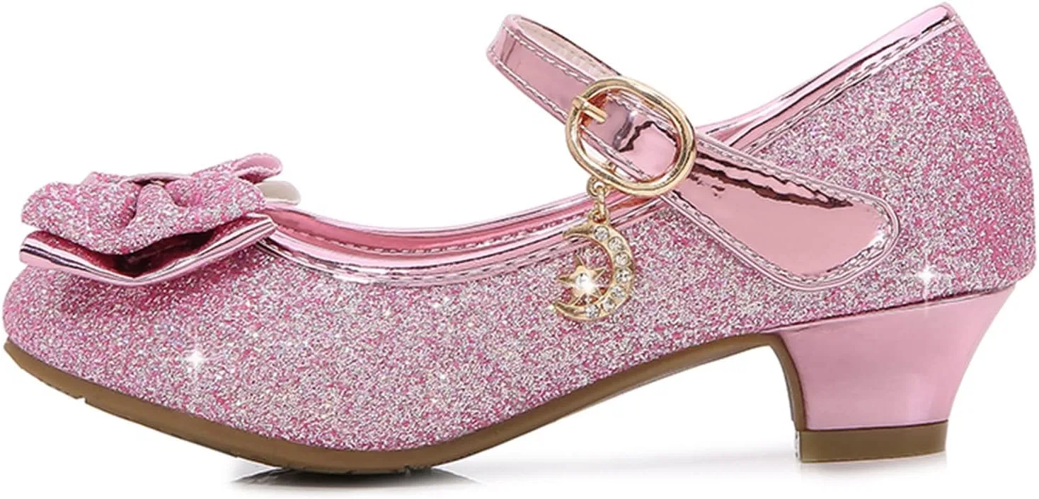 Детские туфли для девочек с бантом POLG, Pink — фото 4