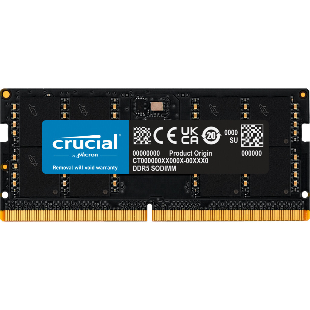

Модуль памяти Crucial 32 Гб, 4800 МГц, DDR5, CT32G48C40S5, черный