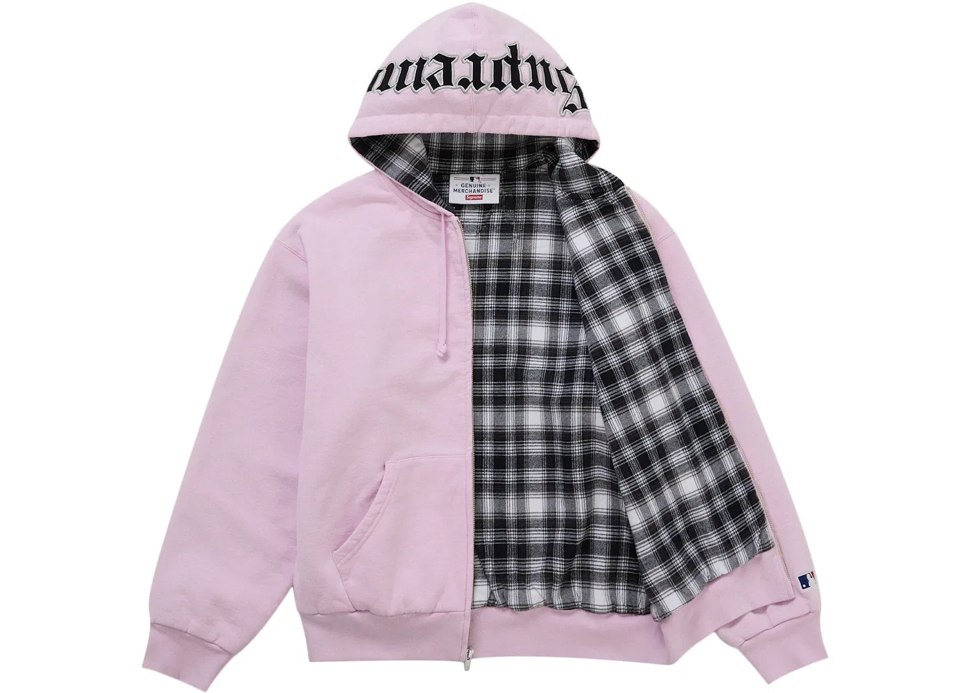 Мужская худи на молнии с принтом Supreme Chicago White Sox Supreme, Light Pink — фото 2