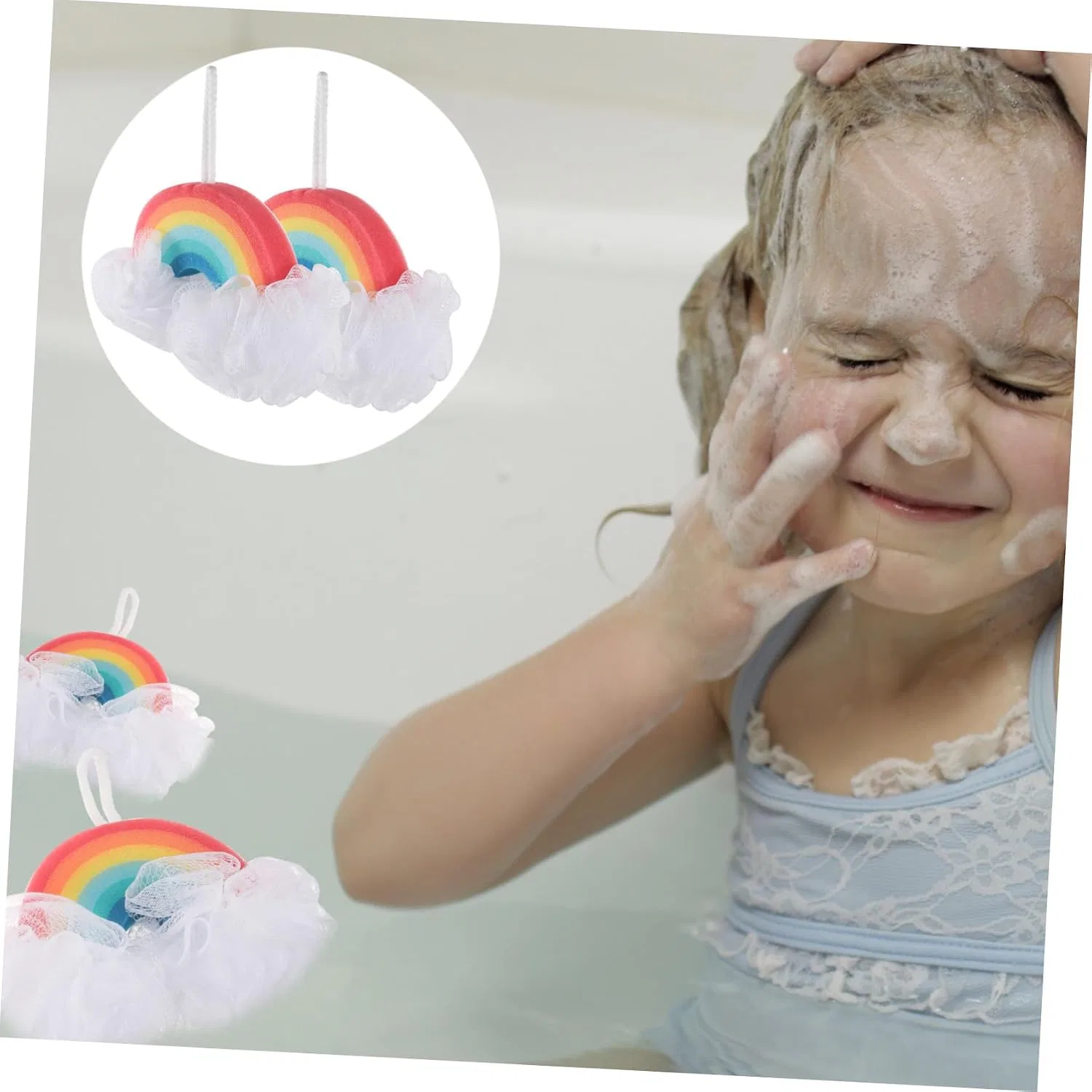 Набор мочалок для душа Regenbogen, 2 шт, ABOOFAN, 23x12x3.5 см — фото 2