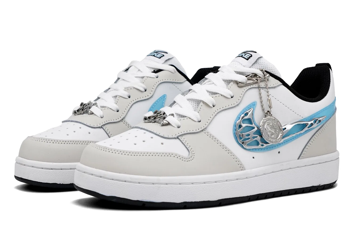 Кроссовки для скейтбординга Court Borough Kids, Nike, White Gold — фото 4