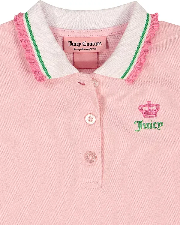 Детский комплект для девочек из пике поло и шорт Juicy Couture, Orchid Pink — фото 3