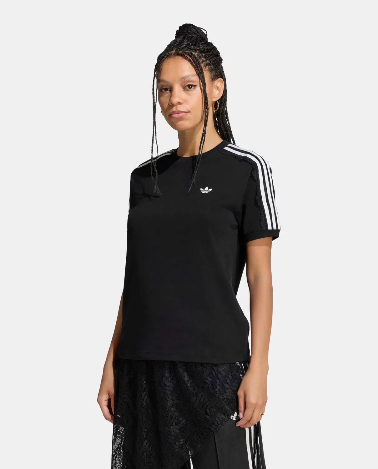 Женская футболка из кружева, Firebird Originals, adidas, черный