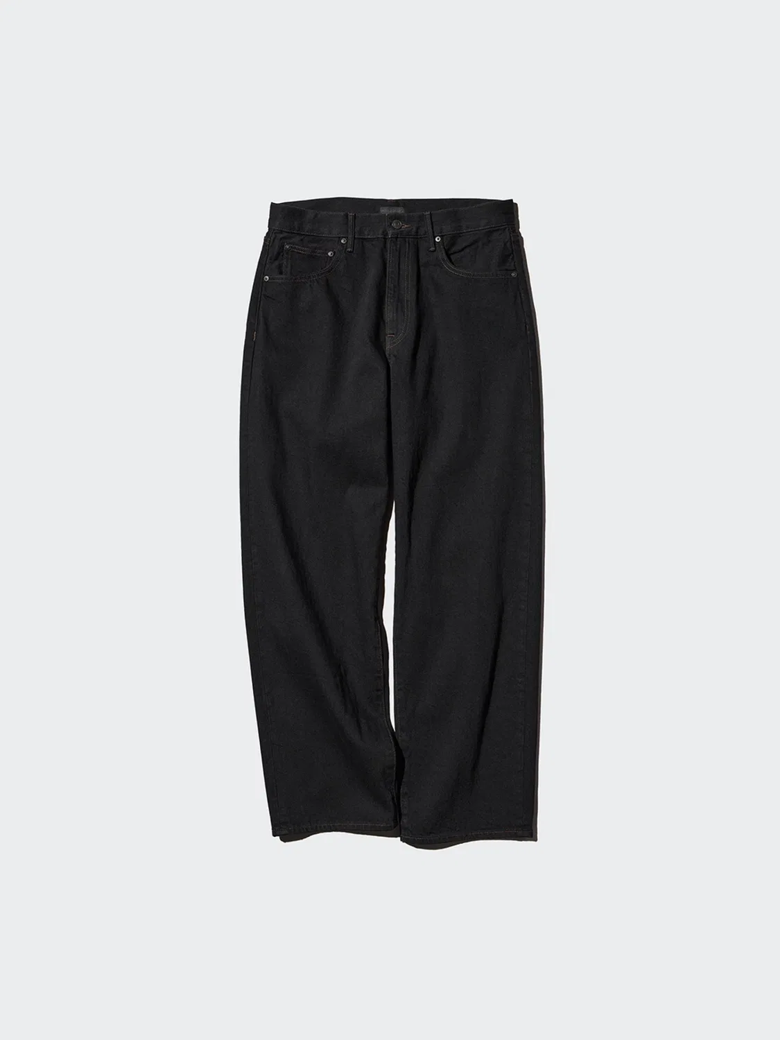 Джинсы свободного кроя с эффектом потертости Uniqlo, синий — фото 4
