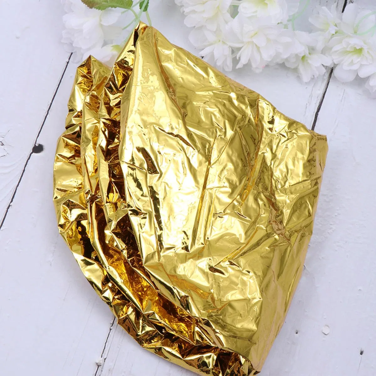 Шапочка для душа из алюминиевой фольги, HAKIDZEL, 10 шт, 28x28x1 см, Golden — фото 2