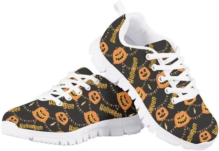 Детские кроссовки для девочек с рождественским принтом AmzPrint, Pumpkin — фото 4