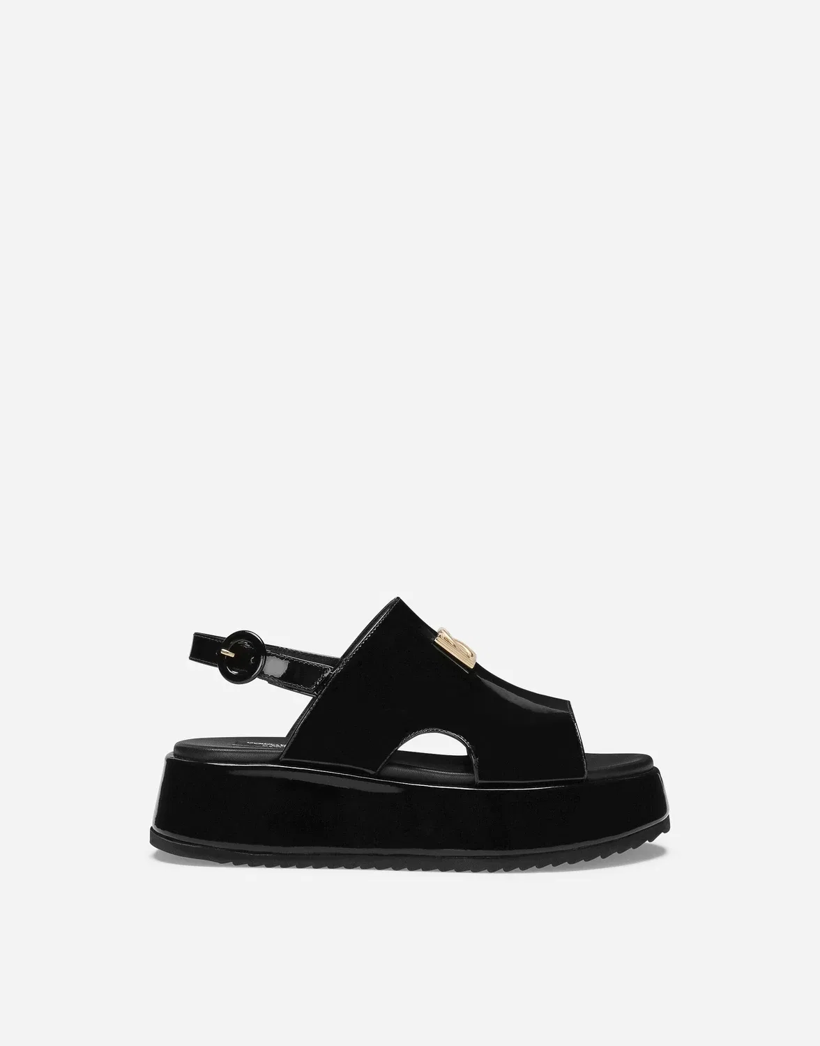 Босоножки из лаковой кожи Dolce & Gabbana, черный