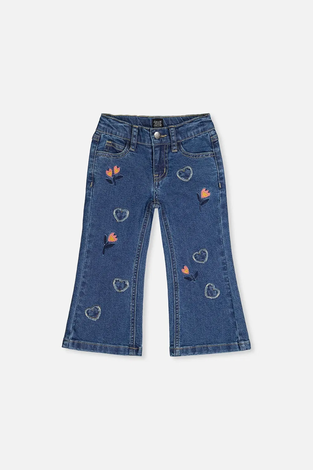 Детские джинсы для девочек с аппликациями Deux par Deux, Navy Blue Denim