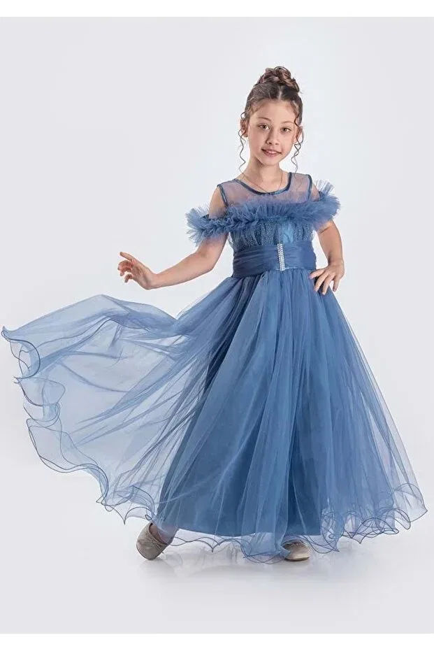 Детское платье для девочек с длинным рукавом Mnk Baby&Kids, Indigo