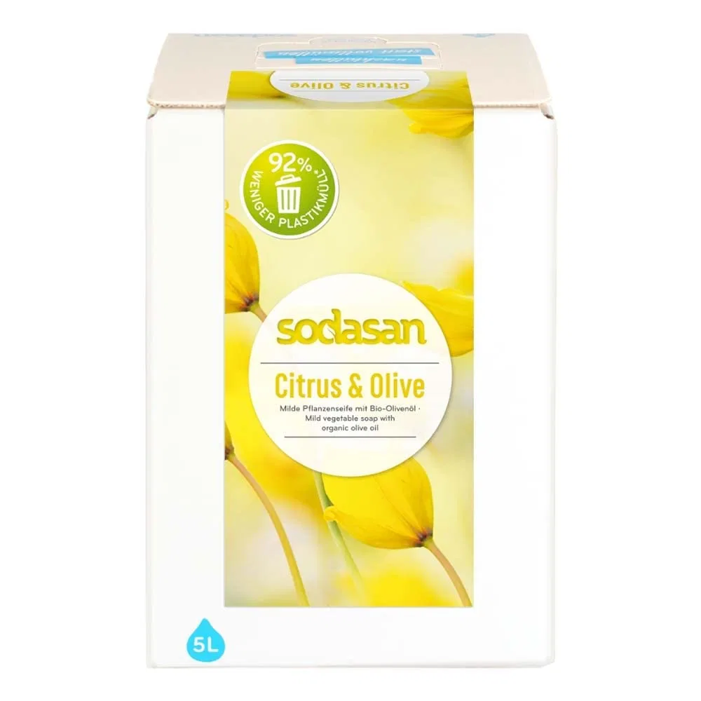 Жидкое мыло с оливковым маслом и лимоном, SODASAN, 5 л, Citrus