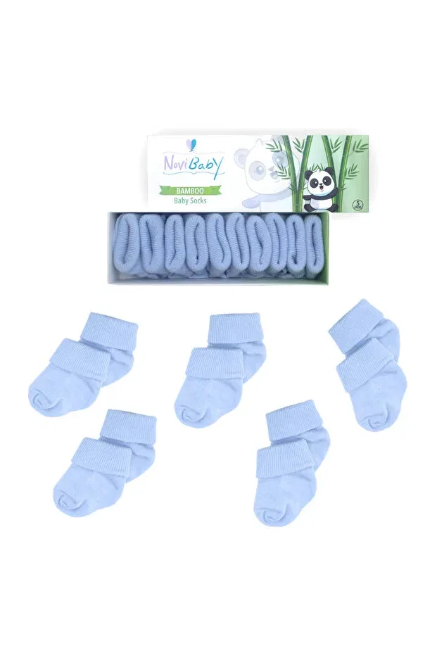Детские носки для новорожденных хлопковые набор 5 шт Basics Novibaby, Dusty Blue