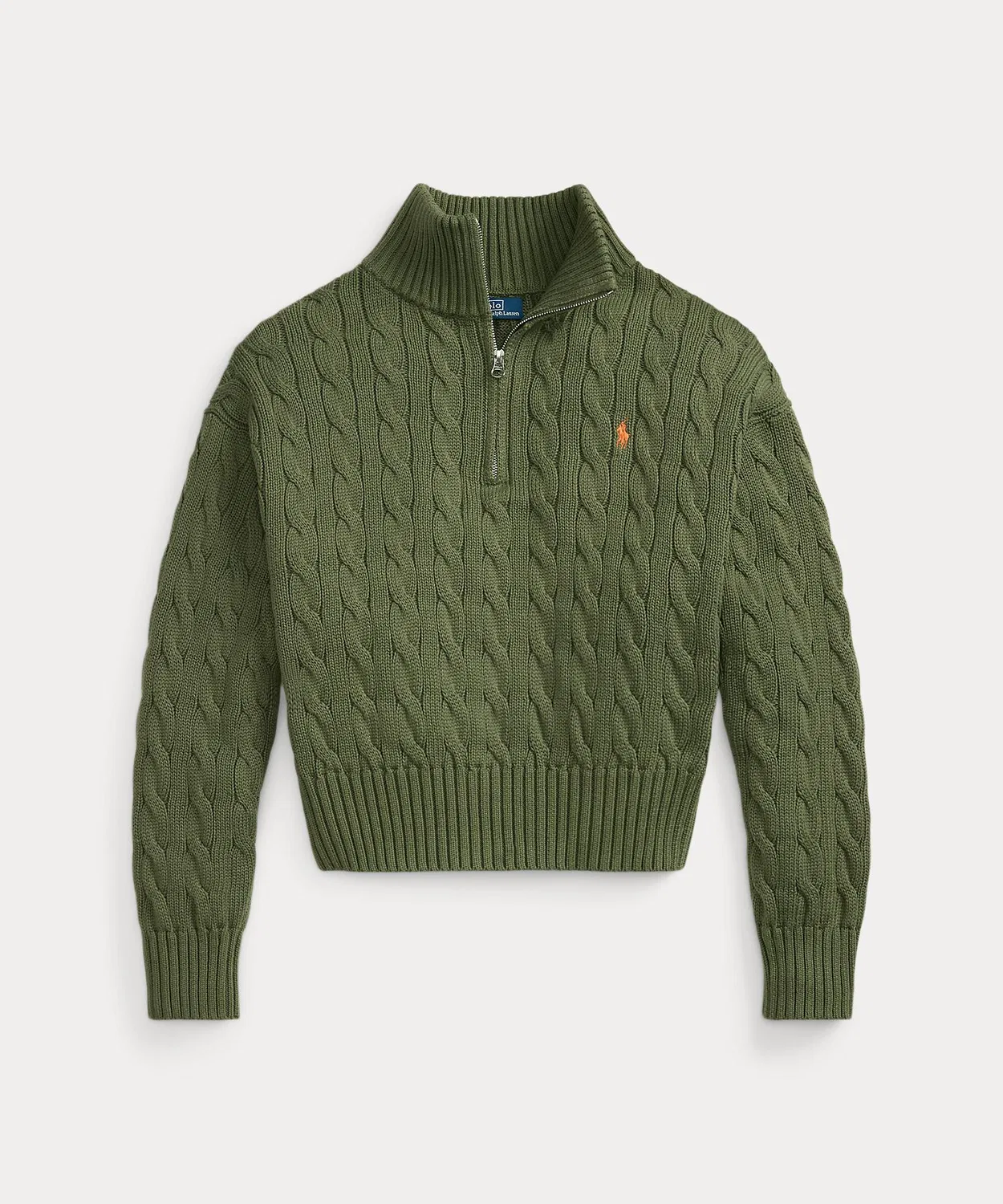 POLO RALPH LAUREN Женский свитер с четверть-застежкой, с длинным рукавом Ralph Lauren, Green — фото 2