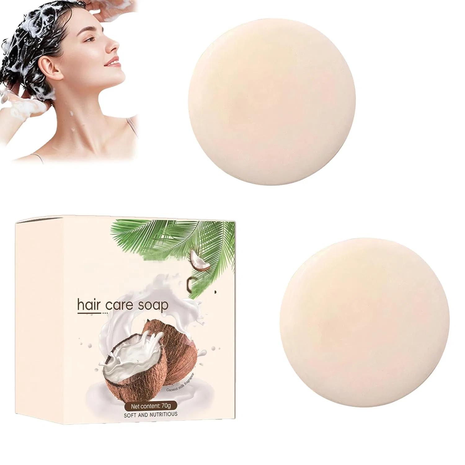 Мыло для волос, Натуральное, Kraein, 2 шт, 70 г, 2pcs