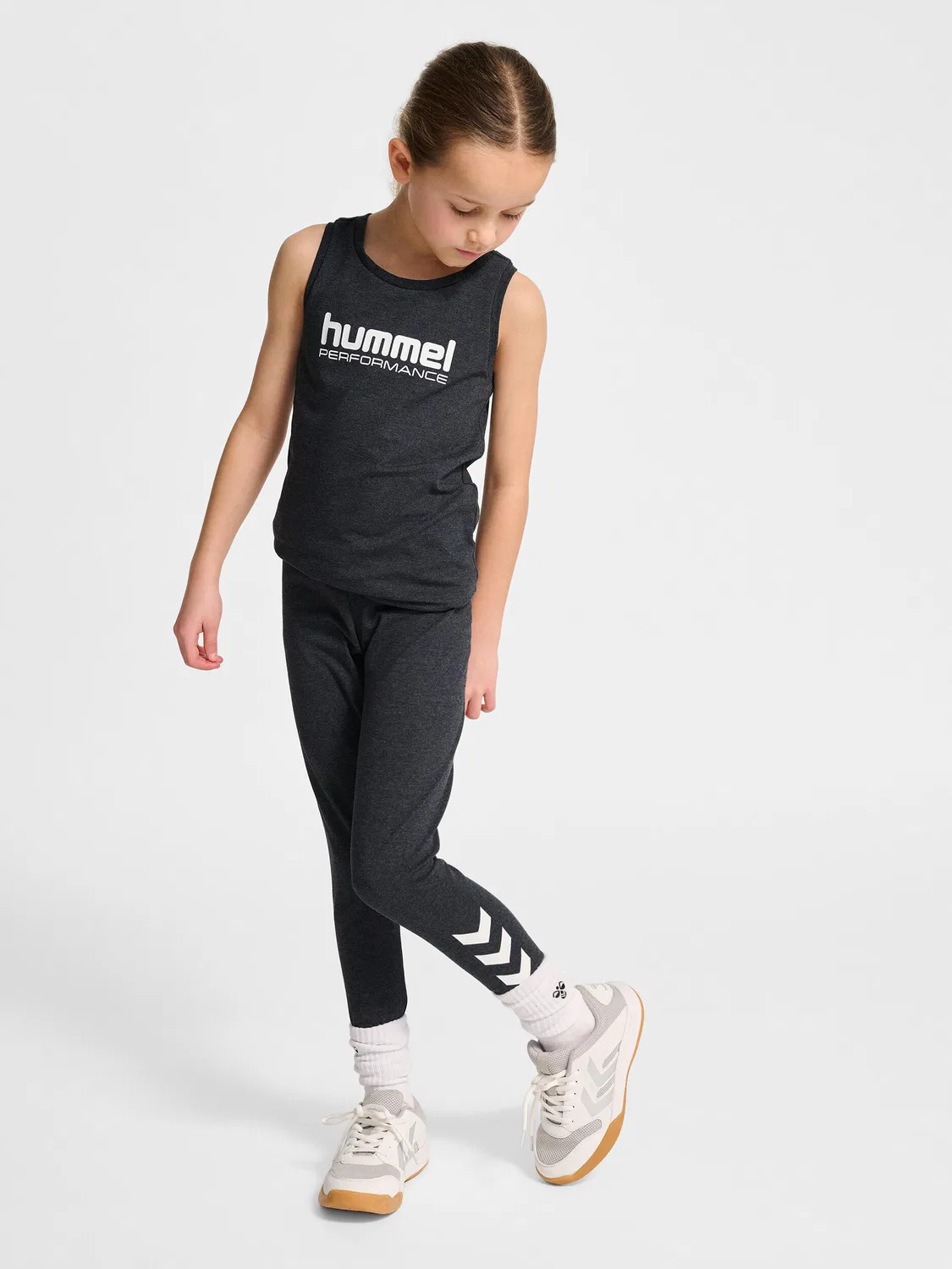 Детские леггинсы с логотипом Hmljr Logo Hummel, Черный — фото 4
