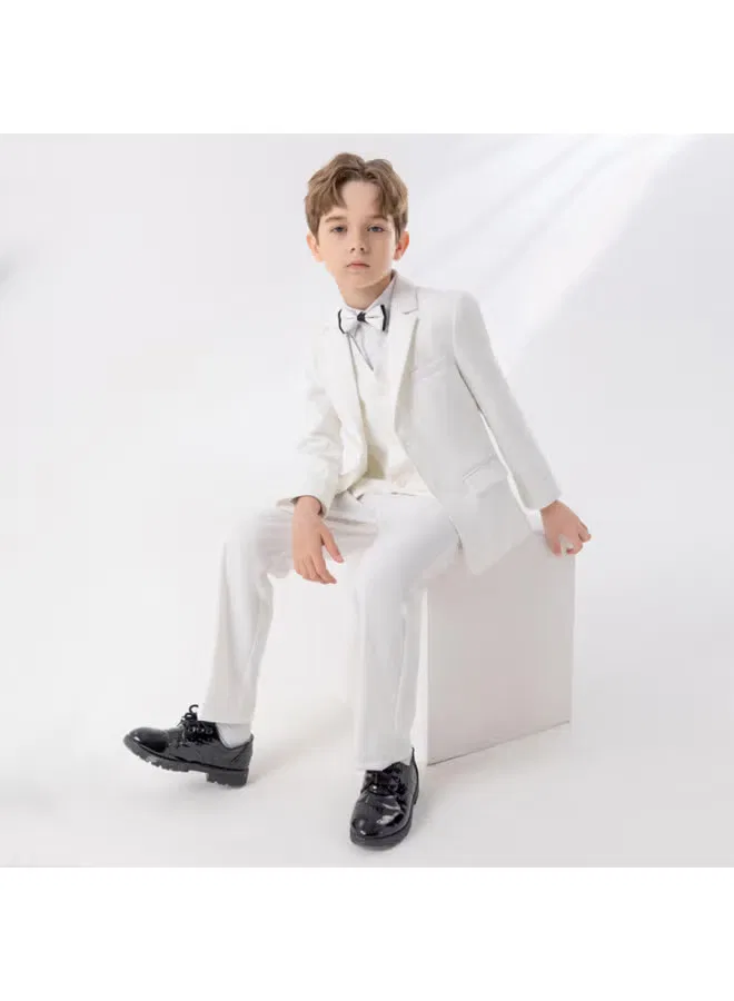 Комплект костюм белый с цветком модель White Gentleman Luobobeibei, белый — фото 2