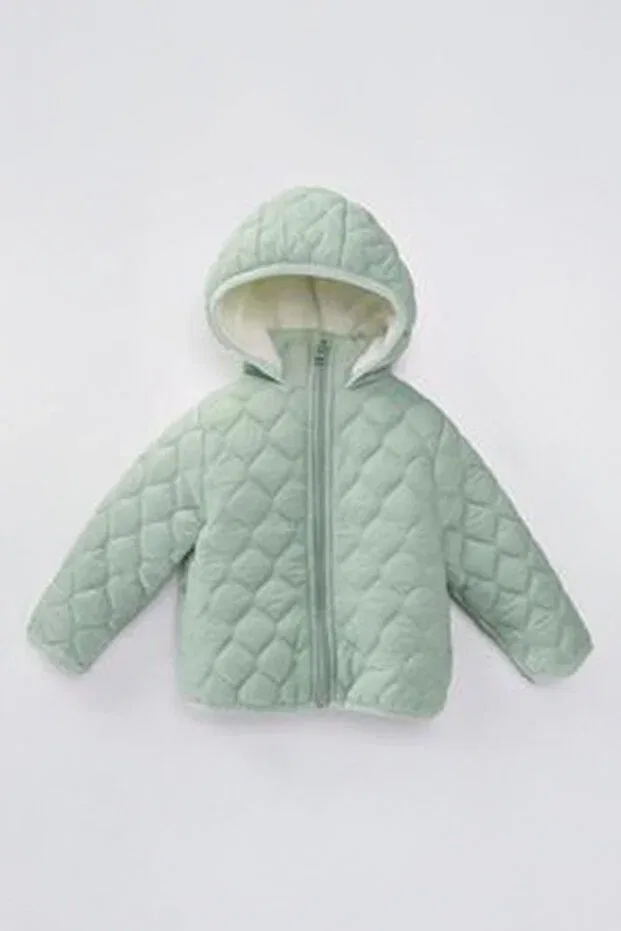 Детское пальто для девочек стеганое Minigimin Cicileri, Aqua Green-53607