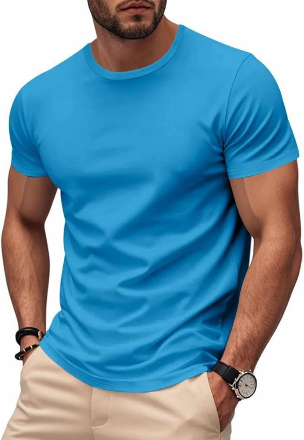 Мужская футболка свободного кроя Athletic Quick Dry, Light Blue — фото 2