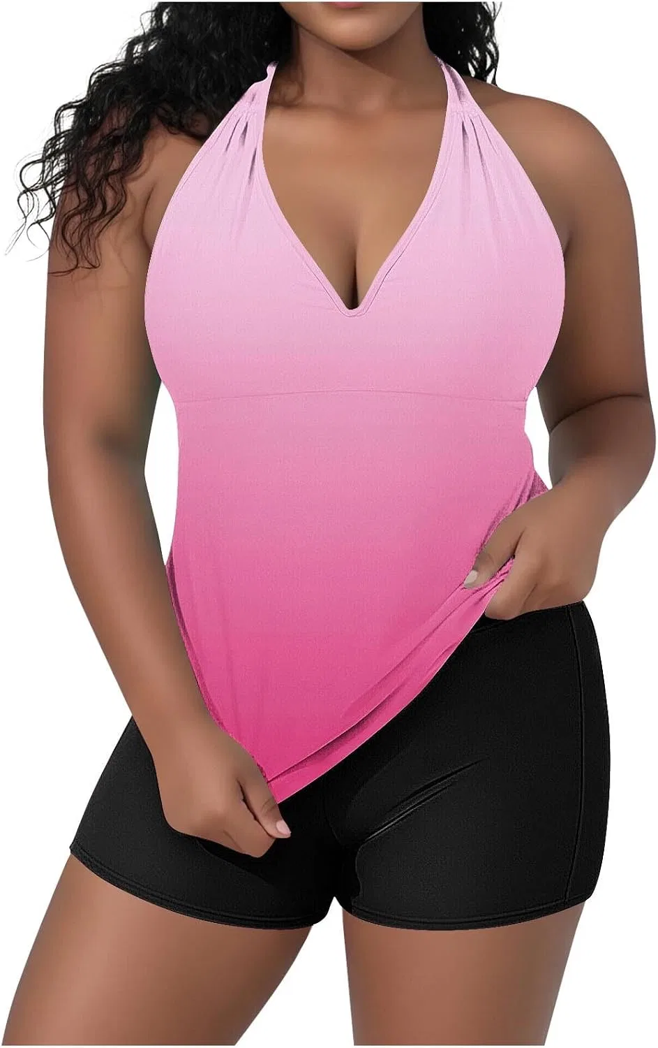 Женский танкини-комплект с шортами Gradient, Pink