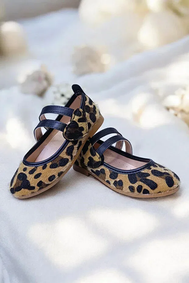 Детские балетки для девочек с принтом Patik Bebe, Leopard — фото 4