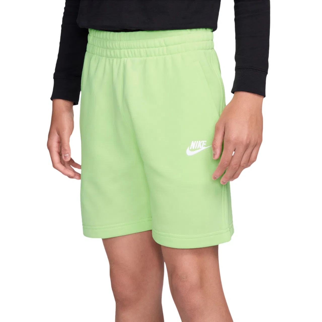 Шорты для мальчиков Club French Terry LBR Nike, цвет Light Liquid Lime/White — фото 3