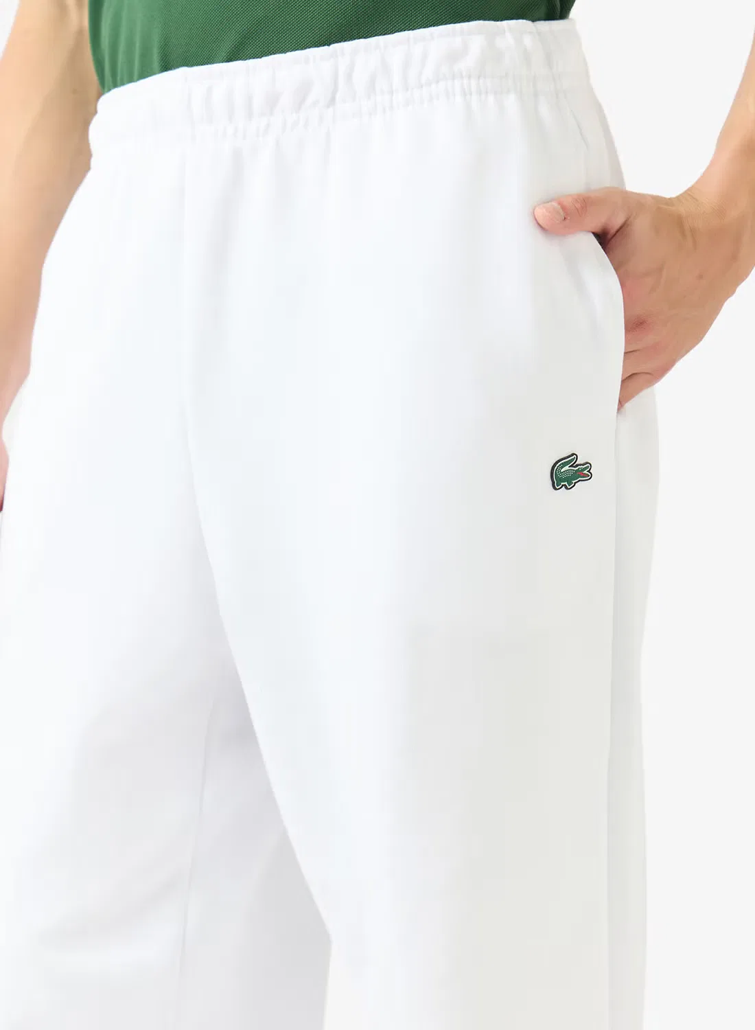 Спортивные брюки с логотипом Lacoste, белый — фото 4