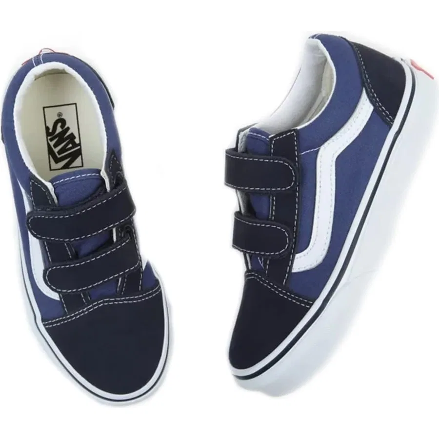 Детские кеды Old Skool V Vans, Темно-синий/Белый — фото 2