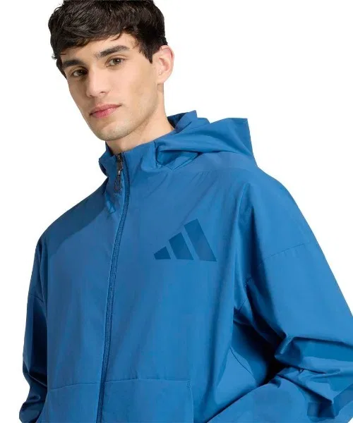 Мужской трек-топ с капюшоном из нейлона Adidas Z.N.E., Синий — фото 3