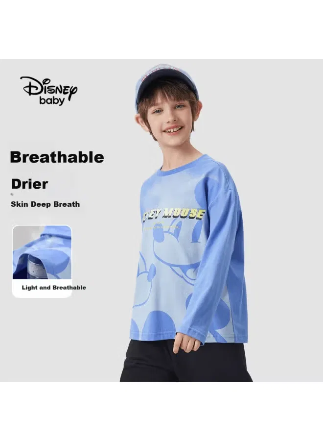 Лонгслив с длинным рукавом хлопковый Disney Baby, синий — фото 2