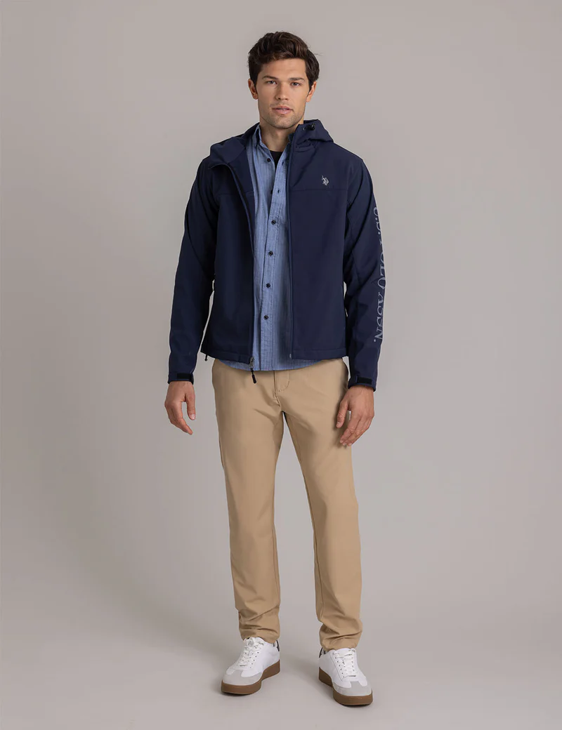 Куртка U.S. Polo Assn Polar Fleece Bonded Wordmark, темно-синий — фото 2