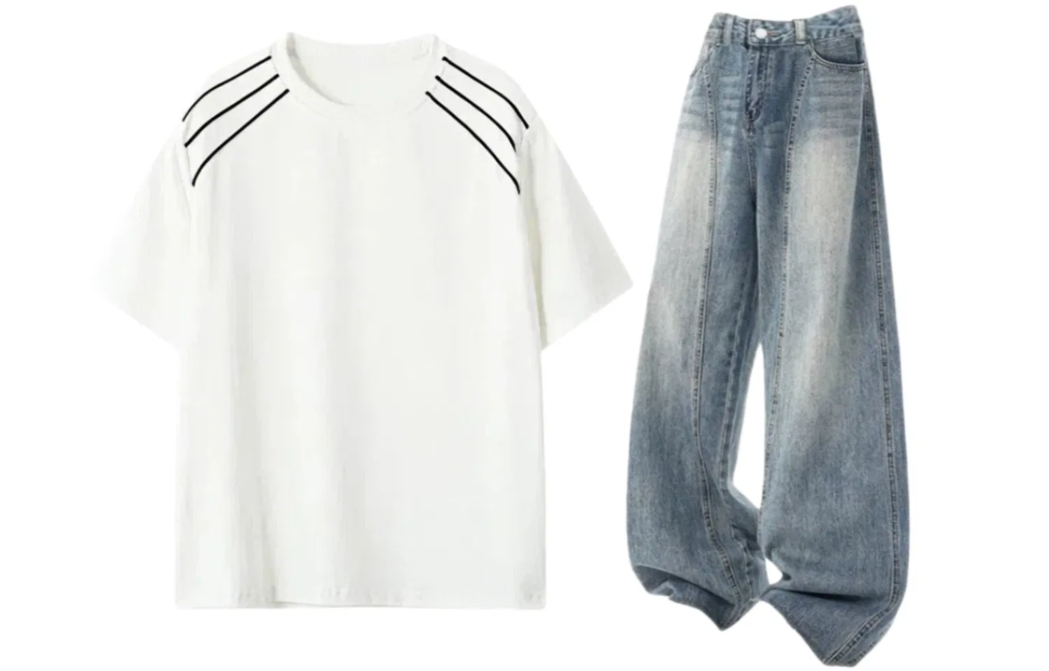 Детский спортивный комплект с круглым вырезом White Top+Blue Pants GWAF, White Top+Blue Pants