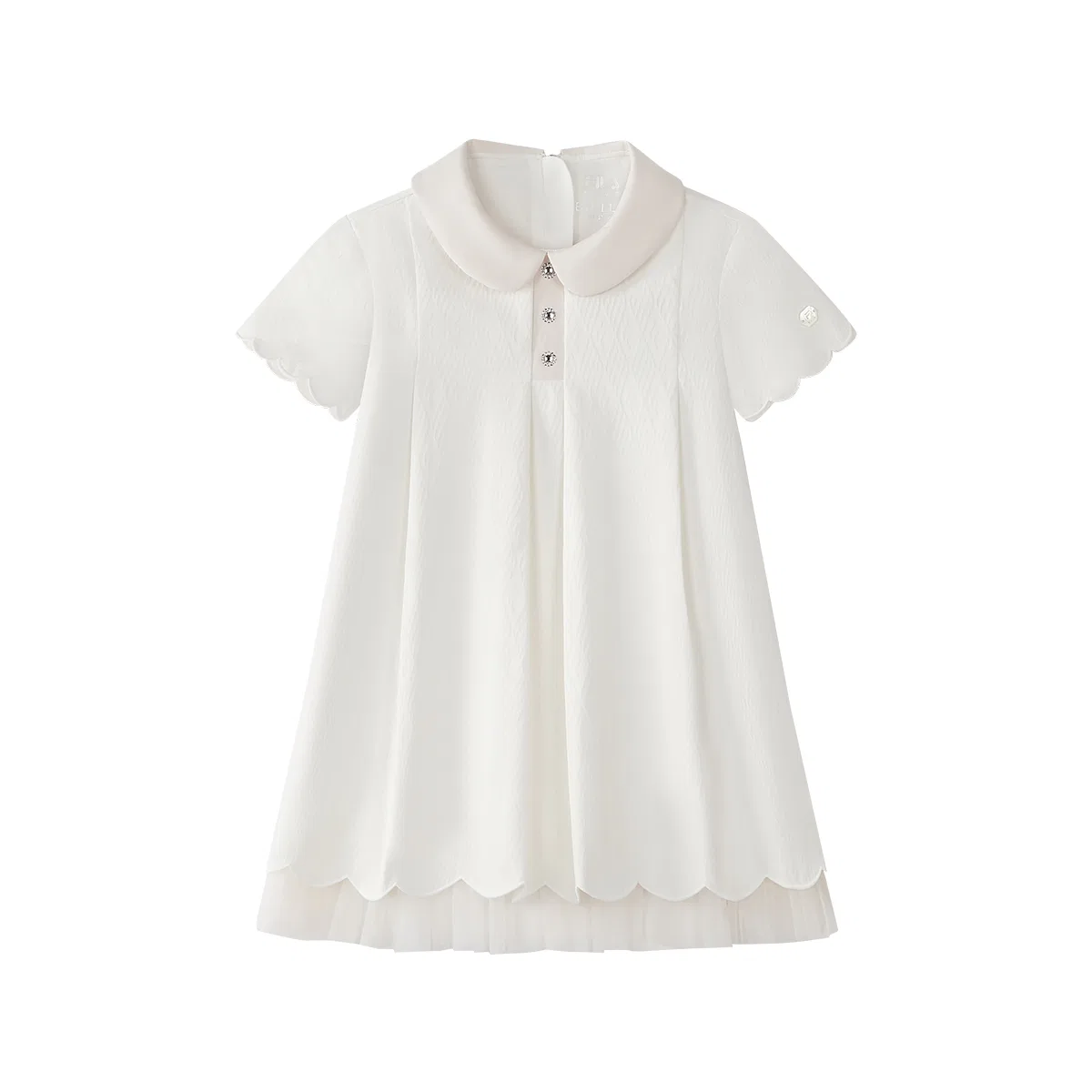 Детское платье для девочек с воротником-питерпэн FILA KIDS, Cloud White