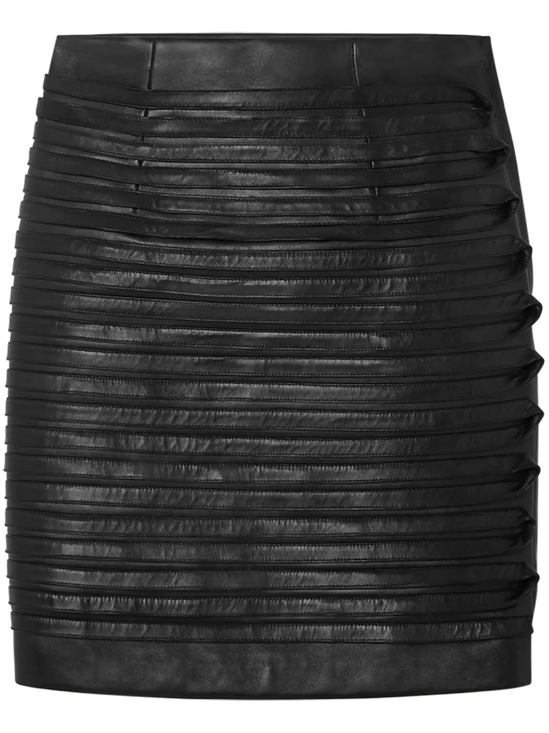 Versace Юбка мини из черной кожи с высокой талией
