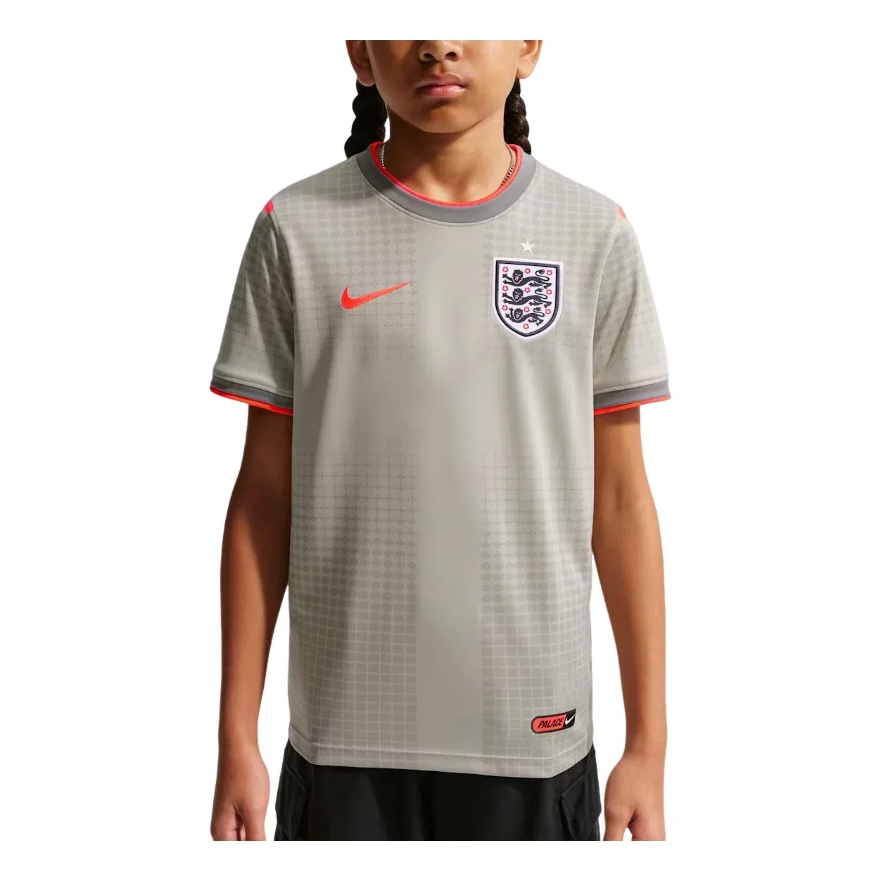 Детская футболка с принтом Nike x England x Palace Cryoshot T-Shirt, серый