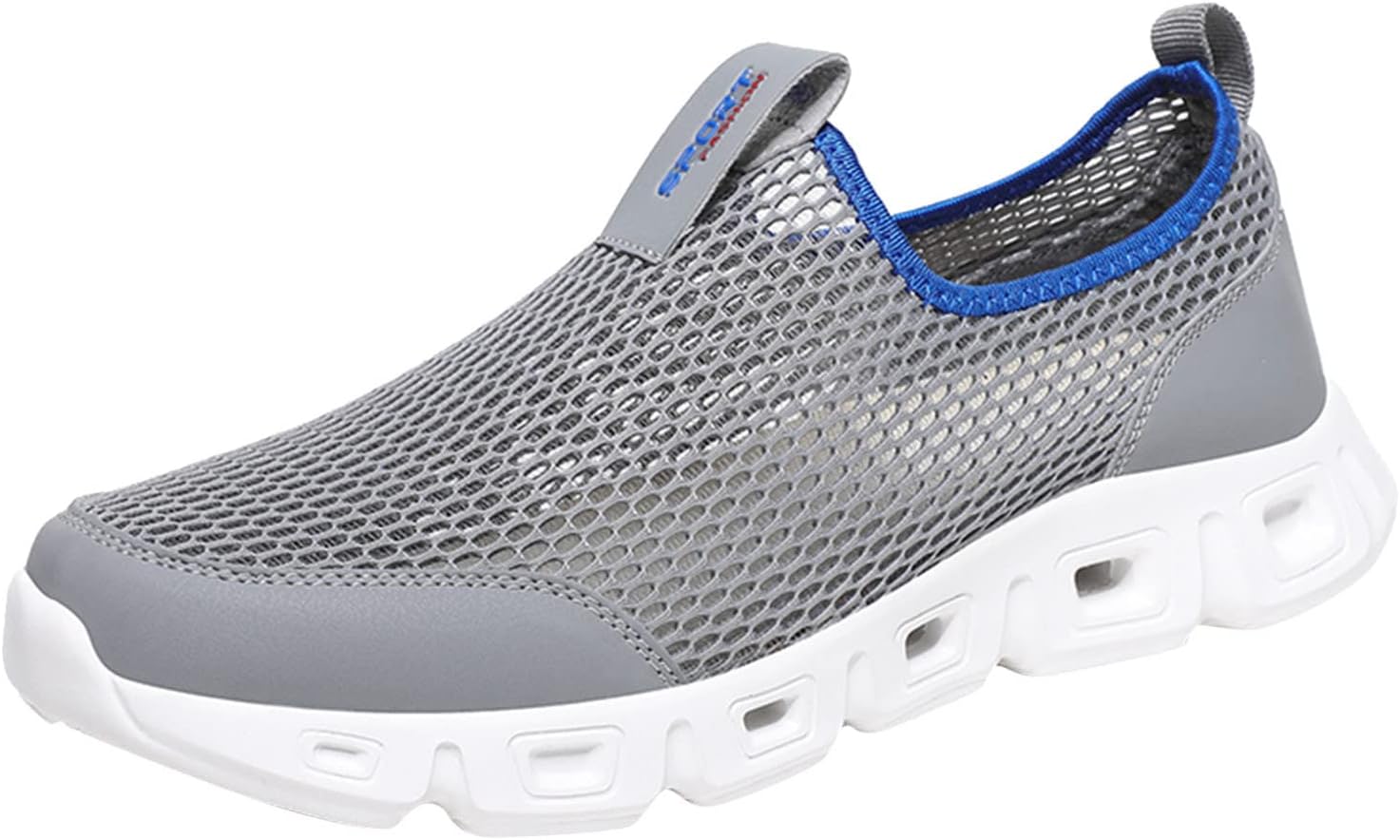 

Мужские спортивные туфли, кроссовки, модный новый узор, сетчатые, дышащие, удобные мужские кроссовки, размеры Generic, темно-серый