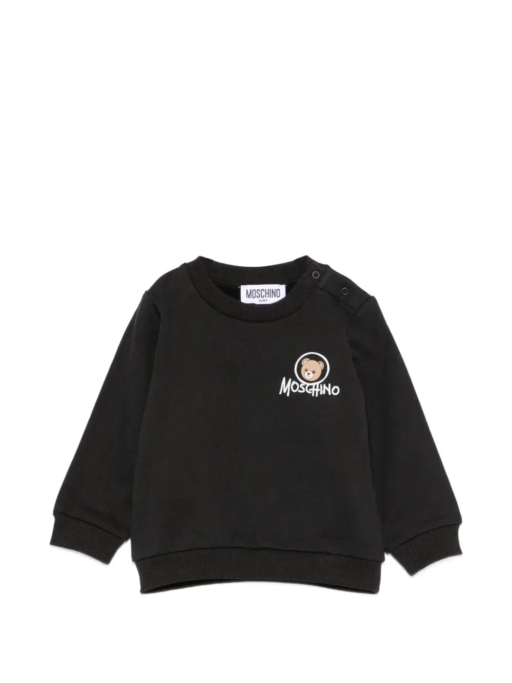 Свитшот с ребристой отделкой Moschino Kids, черный