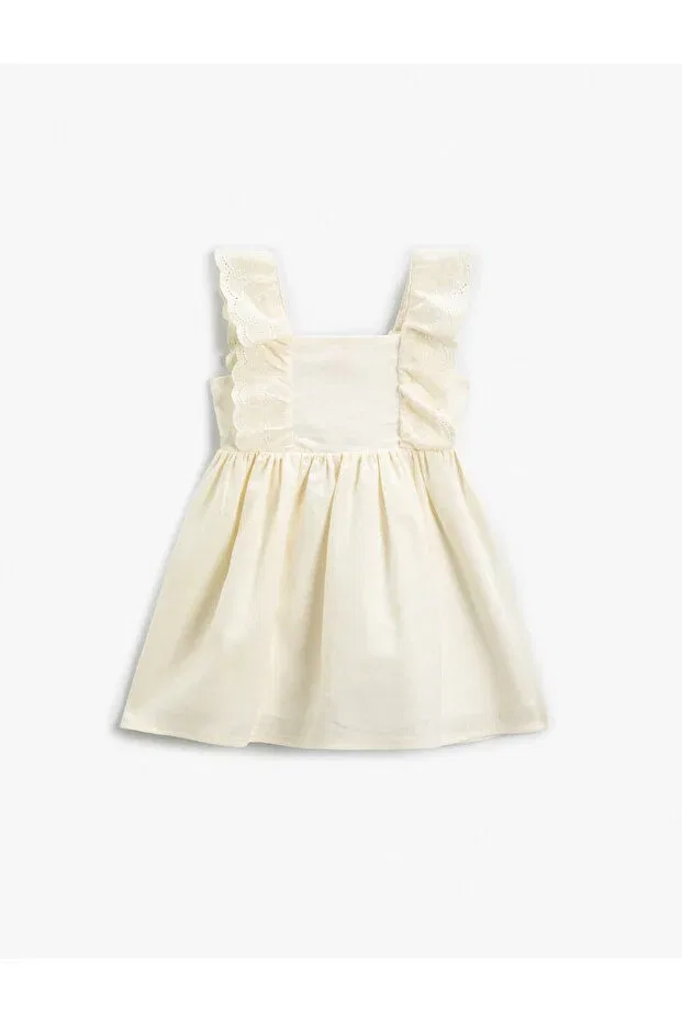 Детское платье для девочек с оборками Koton, White