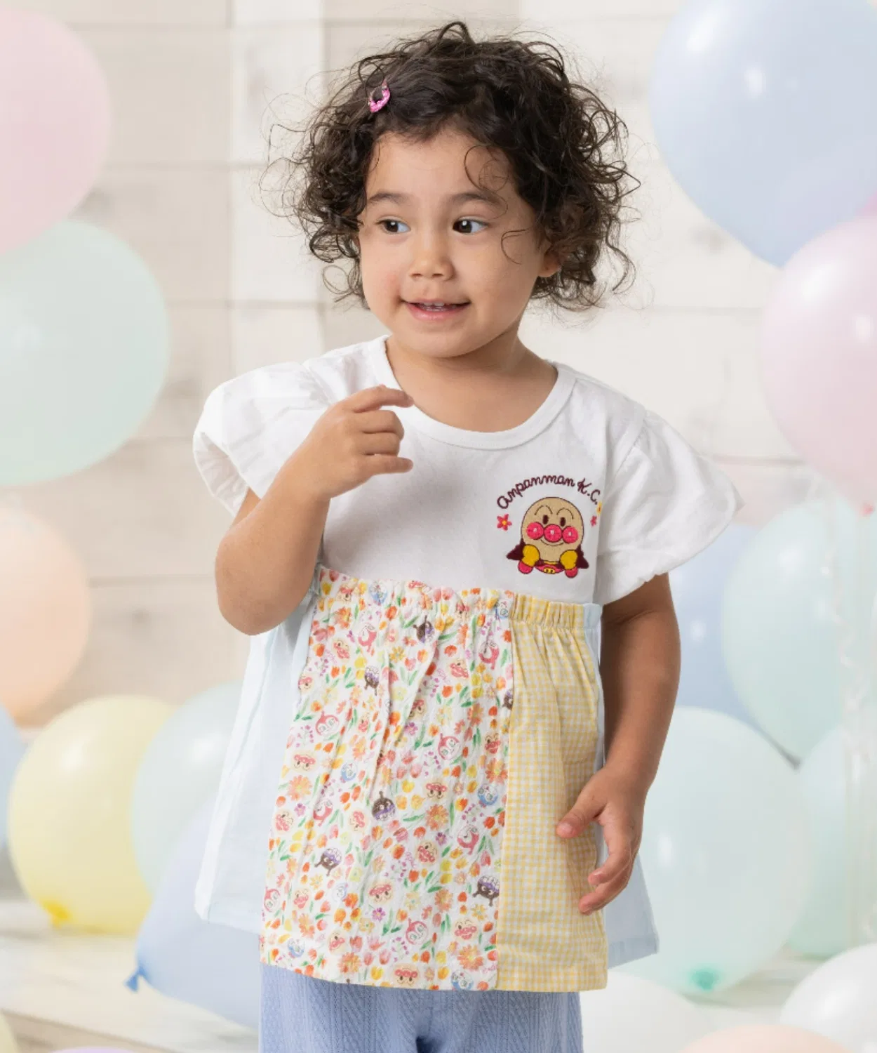 Детская туника-лоскутная с вышивкой ANPANMAN KIDS COLLECTION, Sax Blue — фото 2