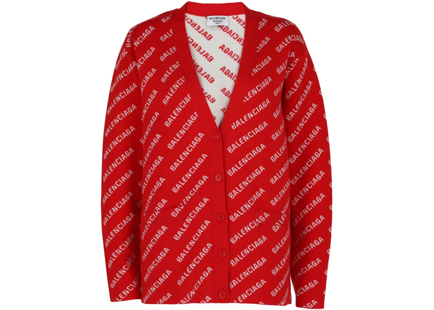 Женский кардиган с принтом Cardigan Balenciaga, Red White