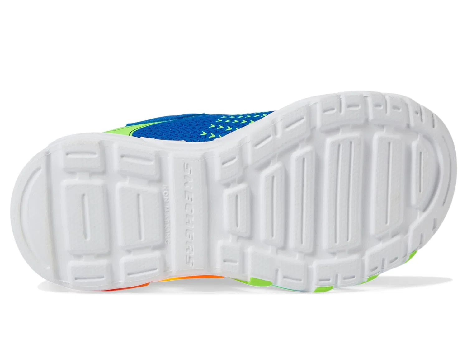 Детские кроссовки для мальчиков с солидным дизайном Flex-glow Bolt Skechers, Royal Synthetic Textile Lime Orange — фото 4