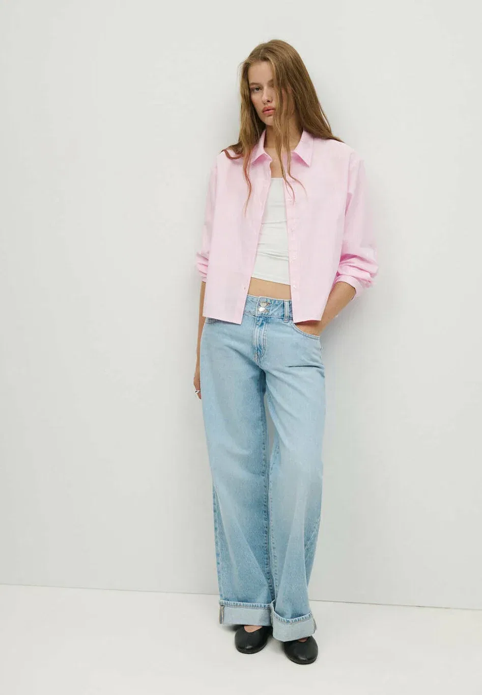 Подростковая блузка на пуговицах Mango Kids, Pink
