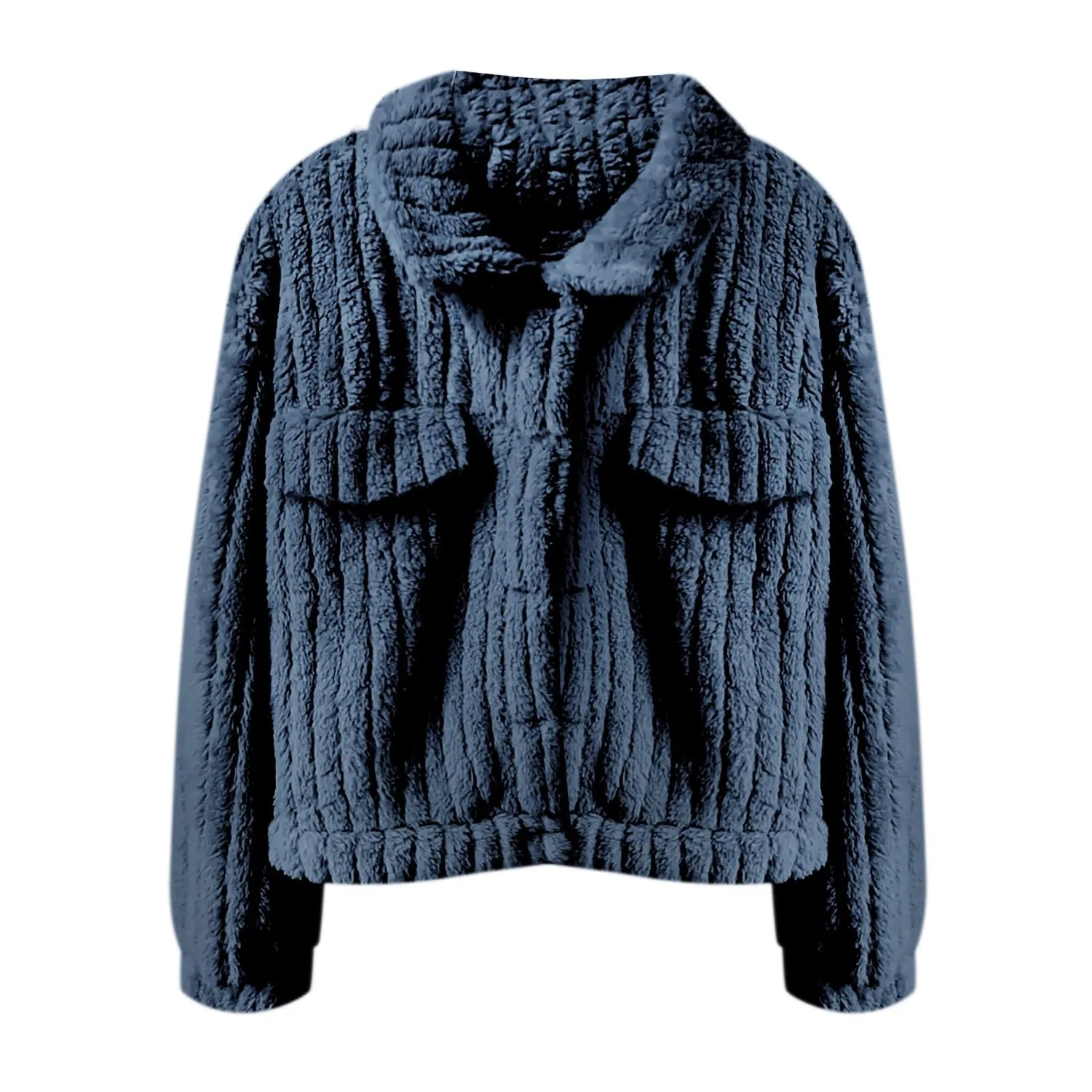 Женское зимнее пальто с длинным рукавом Wool Jacket, Blu — фото 2